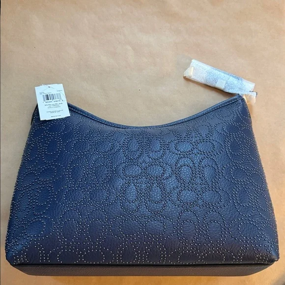 Coach Signature rivet Laurel shoulder bag True Navy - Picture 3 of 4